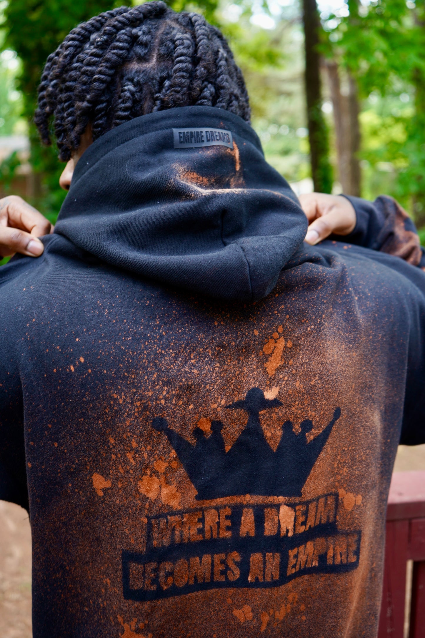 (Black) Bleach Wash Heavy Hoodie